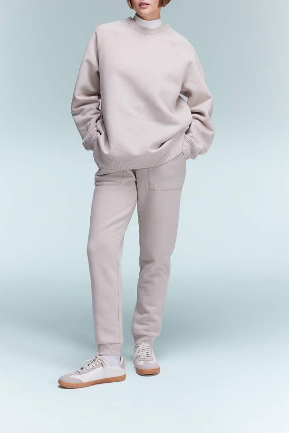 High-waisted Plain Long Pants